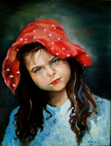 Картина под названием "Красная шапочка" - Евгения Смоленская, Подлинное произведение искусства, Масло