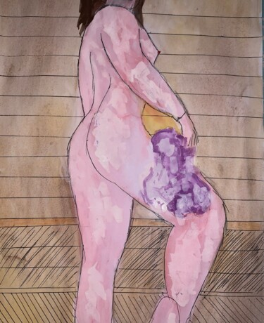 Картина под названием "Автопортрет8" - Надя Тутынина, Подлинное произведение искусства, Акварель