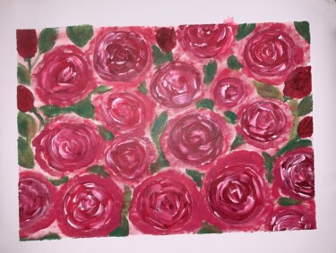 Schilderij getiteld "Розы" door Nadia Tutynina, Origineel Kunstwerk, Acryl