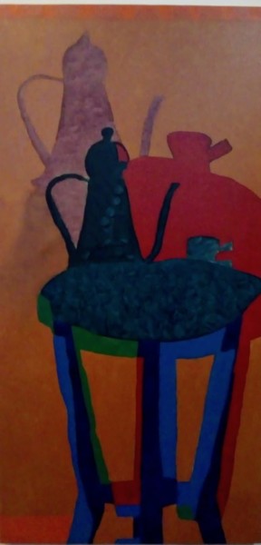 Painting titled "Sombras e mesinha d…" by José Maria De Carvalho, Original Artwork, Acrylic