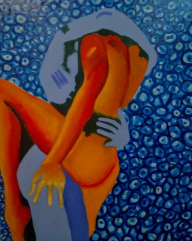 Pintura titulada "Amantes sobre fundo…" por José Maria De Carvalho, Obra de arte original, Acrílico