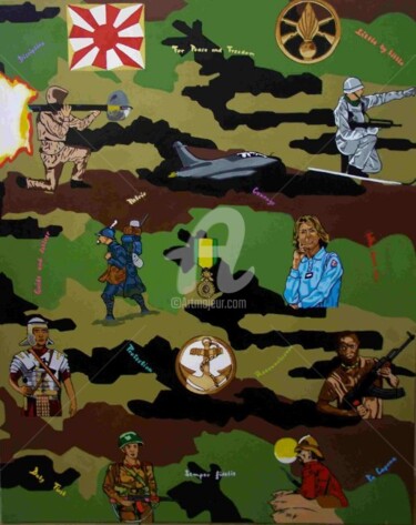 Peinture intitulée "Les armées dans leu…" par Thierry Vaudein, Œuvre d'art originale, Autre