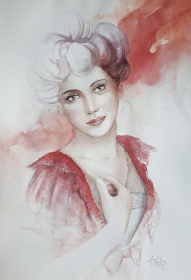 Peinture intitulée "Marie-Charlotte" par Tvdp Aquarelliste, Œuvre d'art originale, Aquarelle