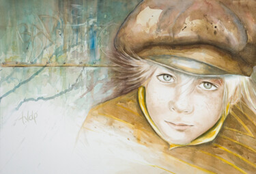 Malerei mit dem Titel "Matteo est un caïd.…" von Tvdp Aquarelliste, Original-Kunstwerk
