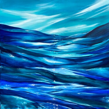 Painting titled "Dancing Waves" by Tvesha Singh, Original Artwork, Acrylic