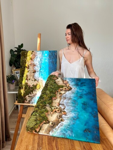 Painting titled "The Twelve Apostles…" by Twins Art Albina Oxana, Original Artwork, Resin