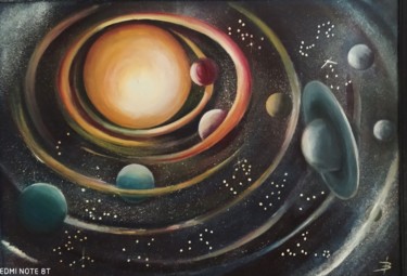 Peinture intitulée "Парад планет." par Valiantsina Tsishchanka, Œuvre d'art originale, Huile