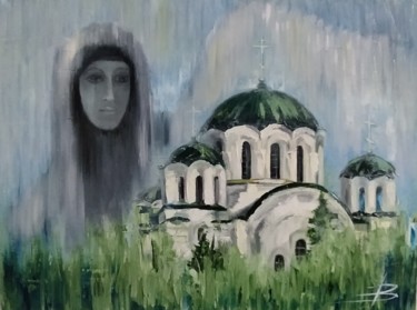 Peinture intitulée "Под покровом Ефроси…" par Valiantsina Tsishchanka, Œuvre d'art originale, Huile