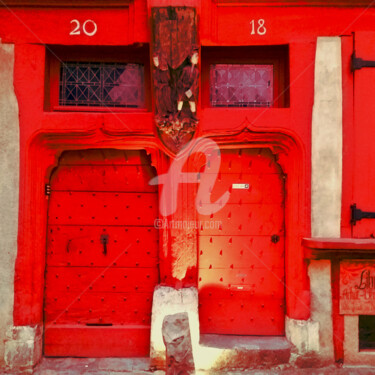 Photographie intitulée "Double porte rouge…" par Ty80, Œuvre d'art originale, Photographie manipulée