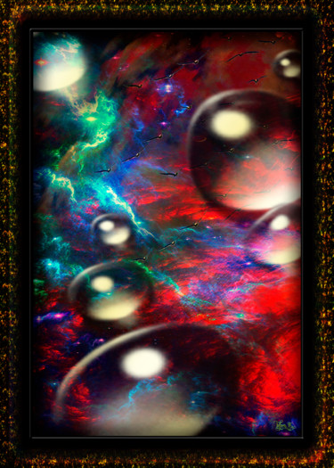 Digital Arts titled ""Bulles d'espérance"" by Tyfhaan Yk, Original Artwork, Digital Painting