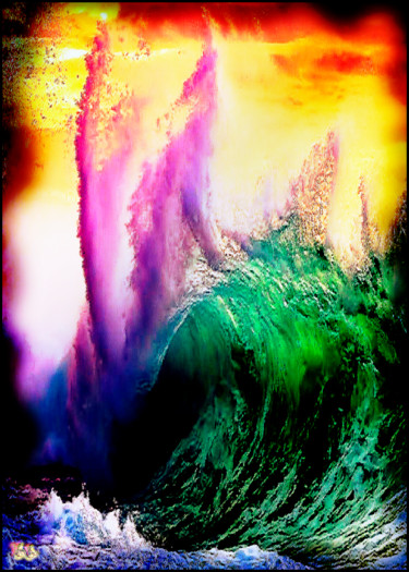 Digital Arts titled ""Wave Spirit"" by Tyfhaan Yk, Original Artwork, Digital Painting