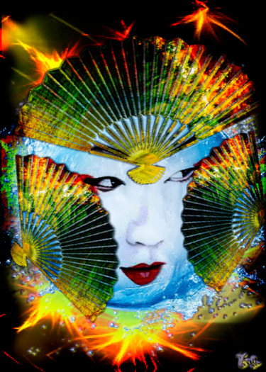 Цифровое искусство под названием ""Lady Haïku..."" - Tyfhaan Yk, Подлинное произведение искусства, Цифровая живопись