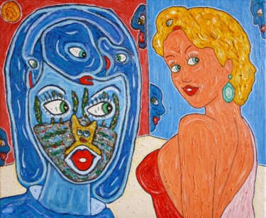 Painting titled "Drôle de drame" by Philippe Tykoczinski, Original Artwork, Oil