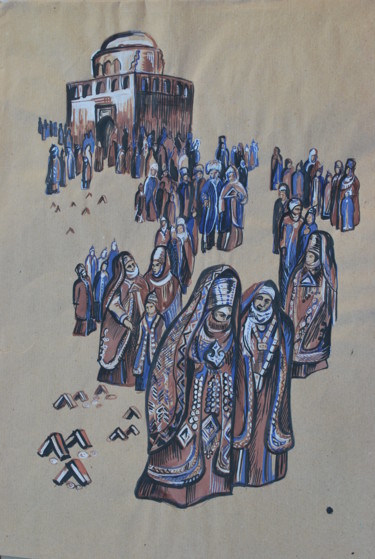 Картина под названием ""День памяти у мавз…" - Тюнькина Елена, Подлинное произведение искусства, Гуашь