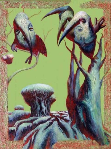 Peinture intitulée "Птицы." par Aleksandr Tiurin, Œuvre d'art originale, Autre