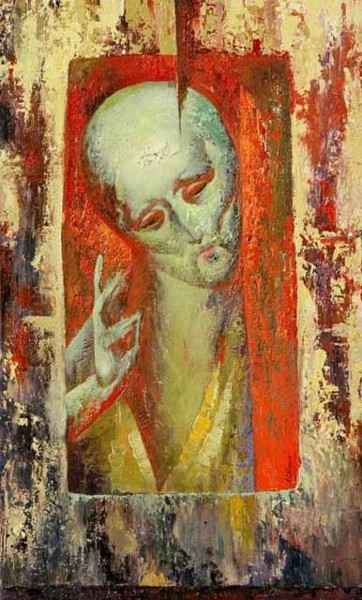 Pittura intitolato "Лик." da Aleksandr Tiurin, Opera d'arte originale, Altro