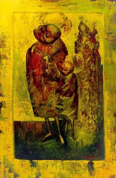 Peinture intitulée "В ожидании чуда." par Aleksandr Tiurin, Œuvre d'art originale, Autre