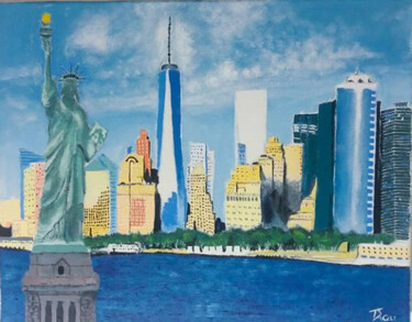 Malerei mit dem Titel "NYC" von Tzina Tsaou, Original-Kunstwerk, Acryl