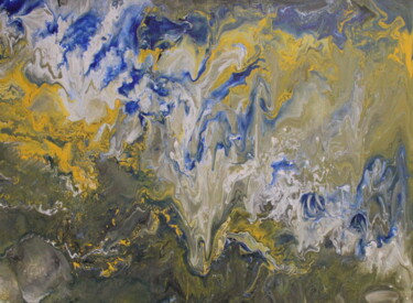 Malerei mit dem Titel "Above the earth" von Tzina Tsaou, Original-Kunstwerk, Acryl