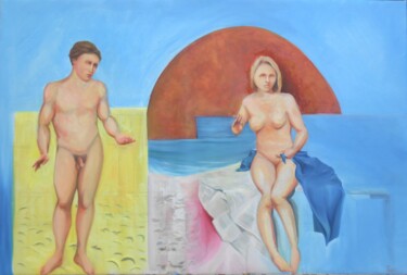 Pintura intitulada "Ο κύκλος του νερού" por Tzoumart, Obras de arte originais