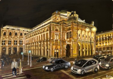 Painting titled "Opera house in Vien…" by Kota Matsui, Original Artwork, Oil