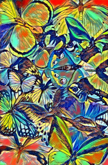 Digital Arts titled "Papillon" by Ubiraci Borges, Original Artwork, Digital Painting