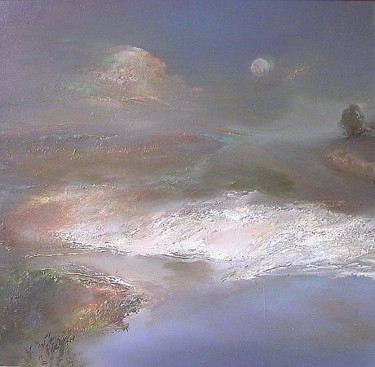 Картина под названием ""Landscape with Moo…" - Victor Uchaev, Подлинное произведение искусства