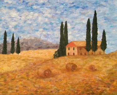 Pintura intitulada "In the fields" por Valentina Khudyakova, Obras de arte originais, Acrílico