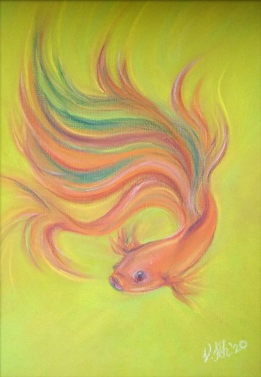 Painting titled "Fish" by Valentina Khudyakova, Original Artwork, Pastel