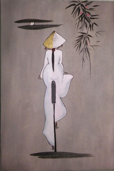 Pintura intitulada "Vietnamese girl" por Valentina Khudyakova, Obras de arte originais, Guache