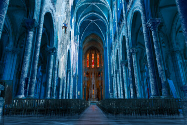 Digitale Kunst mit dem Titel "Basilique Saint-Nic…" von Udi Kivity, Original-Kunstwerk, 2D digitale Arbeit Auf Keilrahmen au…