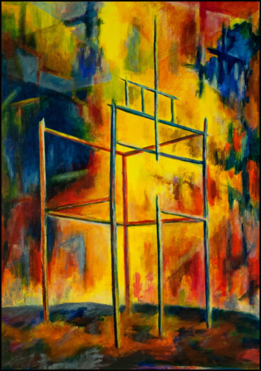 Painting titled "Der Turm" by Udo Greiner, Original Artwork, Acrylic