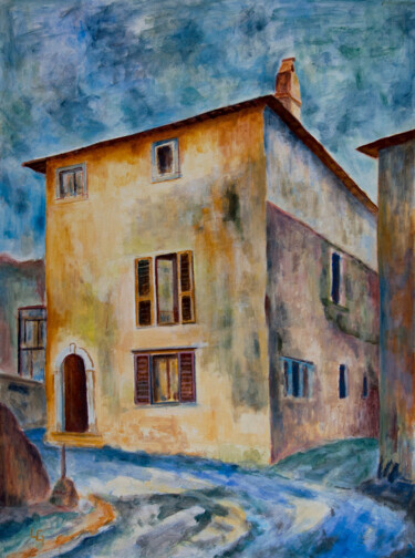 Painting titled "Gasse" by Udo Greiner, Original Artwork, Acrylic