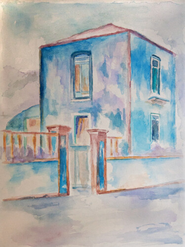 Malerei mit dem Titel "Villa Franca I Aq I" von Udo Greiner, Original-Kunstwerk, Aquarell