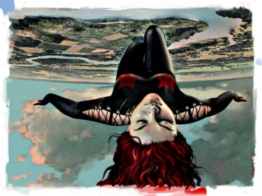 Arte digital titulada "RESTING ON CLOUDS" por Udo P. Linke, Obra de arte original, Oleo