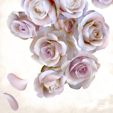 Digital Arts titled "Roses Of Light" by Udo P. Linke, Original Artwork, Oil