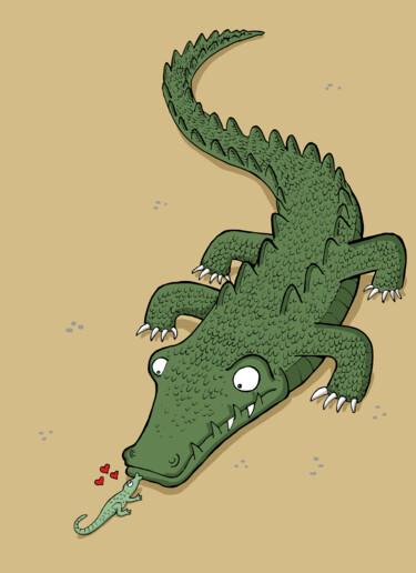 "crock and lizard" başlıklı Dijital Sanat Ufuk Uyanik tarafından, Orijinal sanat, 2D Dijital Çalışma