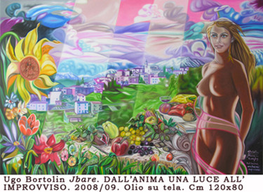 Painting titled "dall-anima-una-luce…" by Ugo Bortolin, Original Artwork, Oil
