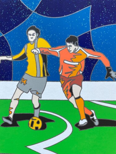 "Calcio" başlıklı Baskıresim Ugo Nespolo tarafından, Orijinal sanat, Serigrafi