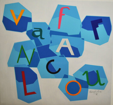 Printmaking titled "Vaffanculo Bianco B…" by Ugo Nespolo, Original Artwork, Screenprinting