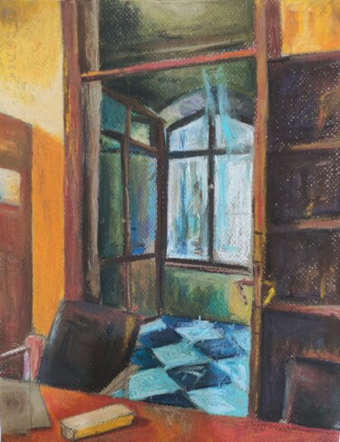 Painting titled "Interior2019" by Uğur Ergül, Original Artwork, Pastel