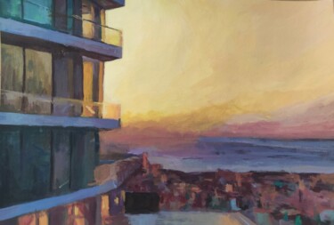 Ζωγραφική με τίτλο "View-Sunset2020" από Uğur Ergül, Αυθεντικά έργα τέχνης, Ακρυλικό