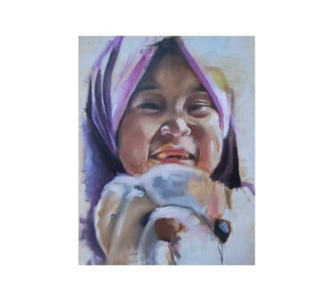 Painting titled "My princes" by Ujang Ismail, Original Artwork, Oil