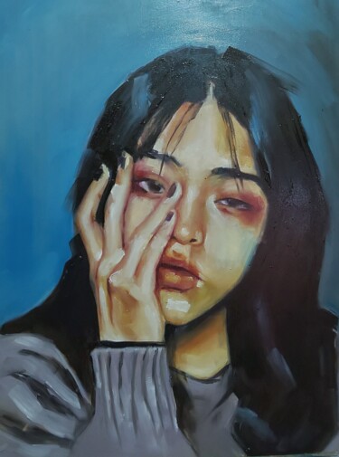 Картина под названием "Women 10" - Ujang Ismail, Подлинное произведение искусства, Масло