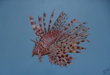 Peinture intitulée "Lionfish" par Uko Post, Œuvre d'art originale, Huile