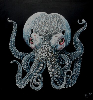 Painting titled "Octopus" by Uko Post, Original Artwork, Oil