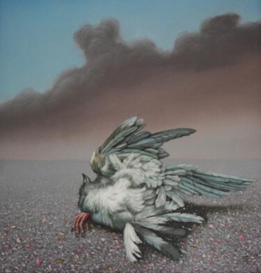 Peinture intitulée "dead seagull" par Uko Post, Œuvre d'art originale, Autre