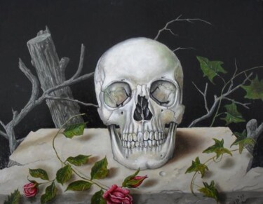 Schilderij getiteld "vanitas" door Uko Post, Origineel Kunstwerk, Anders