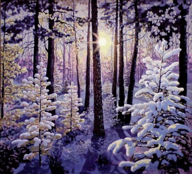 Картина под названием "Зимний пейзаж" - Sergey Puzirchenko, Подлинное произведение искусства