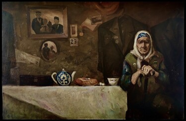 Pittura intitolato "“Mother”" da Uktam Isirgapov, Opera d'arte originale, Olio